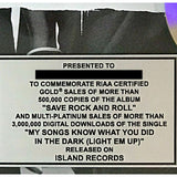 Fall Out Boy RIAA Save Rock And Roll Combo Album/Single Award - Record Award