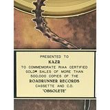 Fear Factory Obsolete RIAA Gold Album Award - Record Award