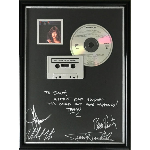 FireHouse debut label/in-house award signed by the group - Record Award