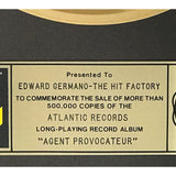 Foreigner Agent Provocateur RIAA Gold Album Award - Record Award