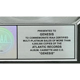 Genesis self-titled RIAA 4x Multi-Platinum Album Award presented to/signed by Genesis #18/75 - Record Award