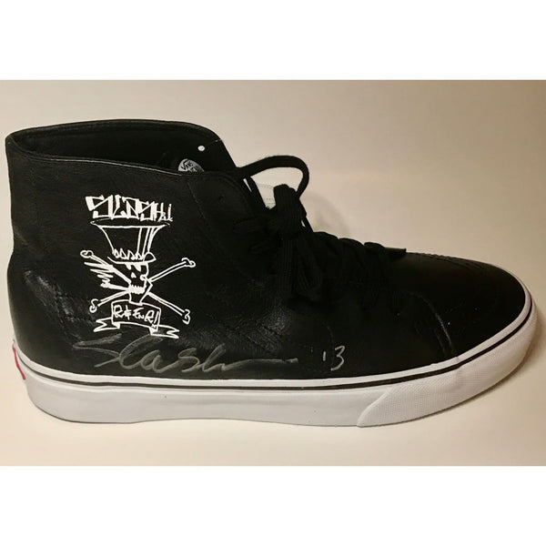 GNR Slash Signed Custom Vans High Top Shoe w/BAS LOA - Music Memorabilia