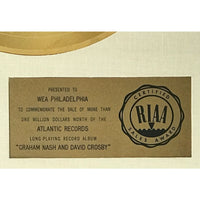 Graham Nash and David Crosby RIAA Gold Album Award - RARE - Record Award