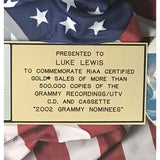 Grammy 2002 Nominees RIAA Gold Album Award - Record Award