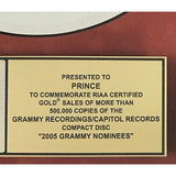 Grammy 2005 Nominees RIAA Gold Album Award presented to Prince - RARE - Record Award