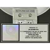 Guns N’ Roses Appetite For Destruction RIAA 10x Multi-Platinum Award - Record Award