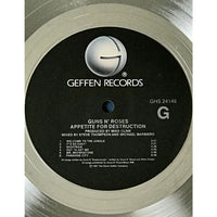 Guns N’ Roses Appetite For Destruction RIAA Platinum LP Award - Record Award