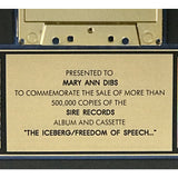Ice-T The Iceberg/Freedom Of Speech... RIAA Gold Album Award - Record Award