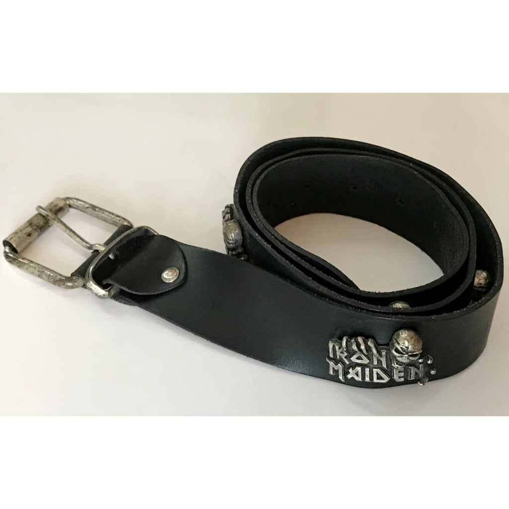 musicgoldmine.com - Iron Maiden Eddie Logo Leather Belt musicgoldmine.com - Iron Maiden Eddie Logo Leather Belt
