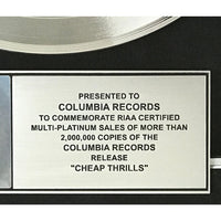 Janis Joplin Big Brother & The Holding Company Cheap Thrills RIAA 2x Multi-Platinum Award - Record Award