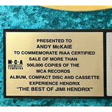 Jimi Hendrix The Best Of Jimi Hendrix RIAA Gold Award - Record Award