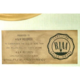 Joe Cocker With A Little Help From My Friends RIAA Gold Album Award - RARE - Record Award