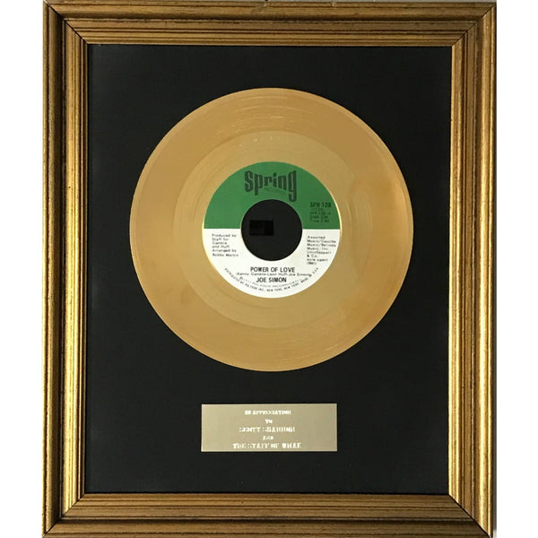 Joe Simon Power Of Love 1972 Spring Records 45 Award - Record Award