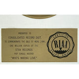 Johnnie Taylor ’Who’s Making Love’ RIAA Gold Single 45 Award - RARE - Record Award