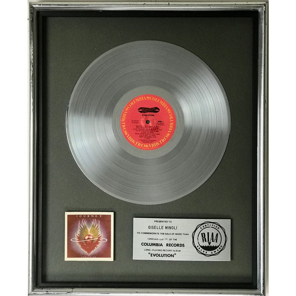 Journey Evolution RIAA Platinum LP Award - Record Award