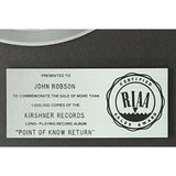 Kansas Point Of Know Return RIAA Platinum Album Award - Record Award