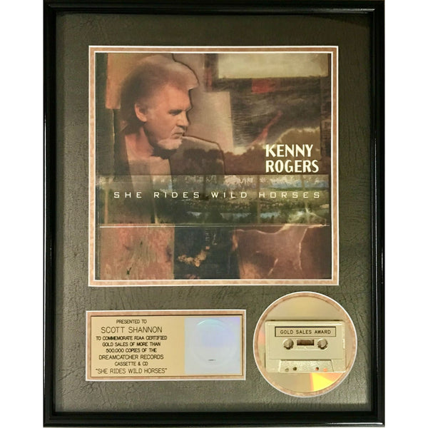 Kenny Rogers She Rides Wild Horses RIAA Gold Album Award - Record Award