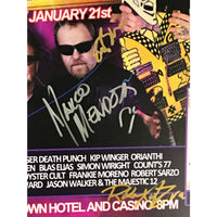 Kip Winger Rick Nielsen Rikki Rocket Buck Dharma Lizzy Borden + 6 80s Rock Icons Signed Poster - Guitar