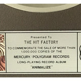 KISS Animalize RIAA Platinum Album Award - Record Award