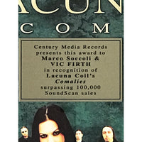 Lacuna Coil Comalies Century Media Records Award - Record Award