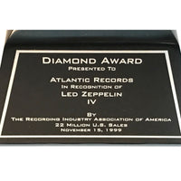 Led Zeppelin IV RIAA Diamond Album Award presented to Atlantic Records - RARE - Record Award
