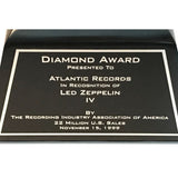 Led Zeppelin IV RIAA Diamond Album Award presented to Atlantic Records - RARE - Record Award