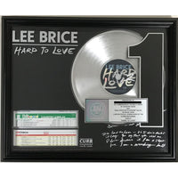 Lee Brice ’Hard To Love’ RIAA Platinum Single Award - Record Award