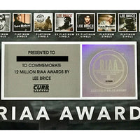 Lee Brice RIAA 12M Sold Combo Award - Record