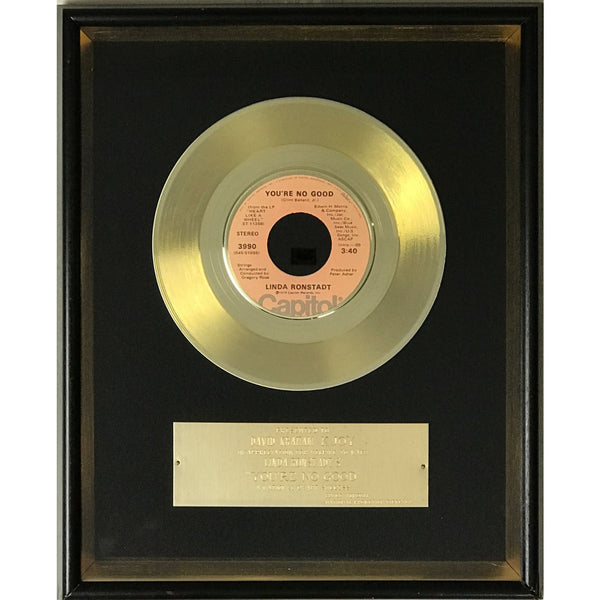 Linda Ronstadt ’You’re No Good’ 1974 Capitol Records Award - Record Award