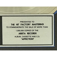 Lisa Stansfield Affection RIAA Platinum Album Award - Record Award