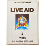 Live Aid Official 1986 Calendar Vintage - Music Memorabilia