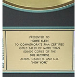 Lou Reed New York RIAA Gold Album Award - Record Award