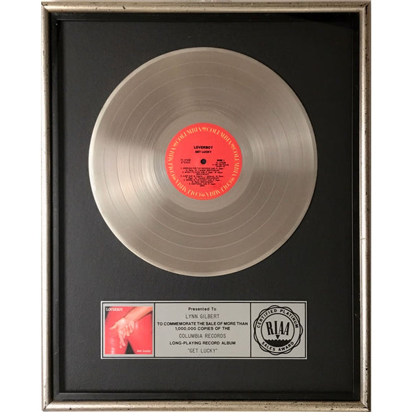 Loverboy Get Lucky RIAA Platinum Album Award - Record Award