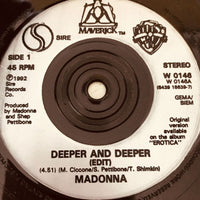 Madonna ’Deeper and Deeper’ 7’’ - 45 Record Import 1992 W0146 - Media