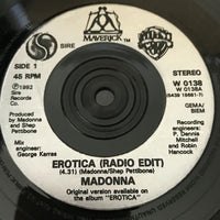 Madonna ’Erotica’ 7’’ Vinyl 45 Record 1992 UK W0138 EXC - Media