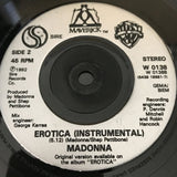 Madonna ’Erotica’ 7’’ Vinyl 45 Record 1992 UK W0138 EXC - Media