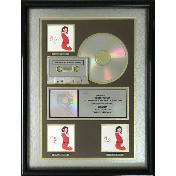 Mariah Carey Merry Christmas RIAA 3x Multi-Platinum Album Award - Record Award