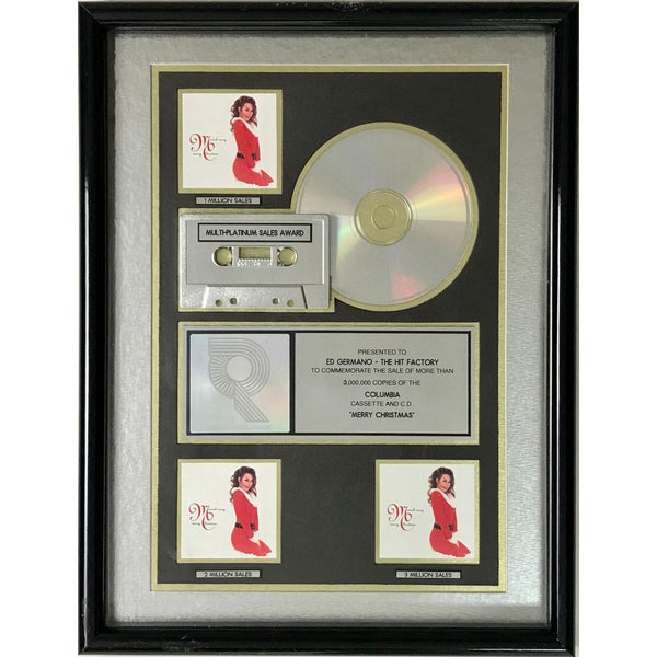 Mariah Carey Merry Christmas RIAA 3x Multi-Platinum Album Award - Record Award