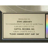MC Hammer Please Hammer Don’t Hurt ’Em RIAA 5x Multi-Platinum Album Award - Record Award
