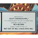 Meat Loaf Bat Out Of Hell II RIAA 2x Multi-Platinum Album Award - Record Award