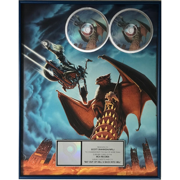 Meat Loaf Bat Out Of Hell II RIAA 2x Multi-Platinum Album Award - Record Award