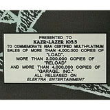 Metallica Load Reload & Garage Inc Combo RIAA Multi-Platinum Award - Record Award