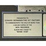 Miami Vice Music From The TV Series RIAA 4x Multi-Platinum Album Award - Record Award