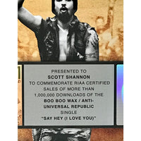 Michael Franti & Spearhead ’Say Hey (I Love You)’ RIAA 2x Multi-Platinum Single Award -NEW - Record Award