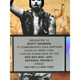 Michael Franti & Spearhead ’Say Hey (I Love You)’ RIAA 2x Multi-Platinum Single Award -NEW - Record Award