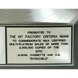 Michael Jackson Invincible RIAA 2x Multi-Platinum Album Award - Record Award