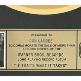 Michael McDonald If That’s What It Takes RIAA Gold Album Award - Record Award