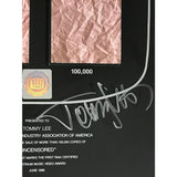 Mötley Crüe Uncensored RIAA Multi-Platinum Video Award presented to & signed by Tommy Lee - RARE - Record Award