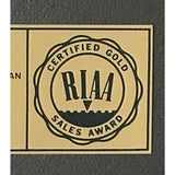 Neil Diamond Primitive RIAA Gold Album Award - Record Award