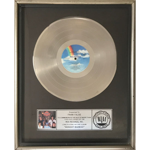 Night Ranger Midnight Madness RIAA Platinum LP Award - Record Award